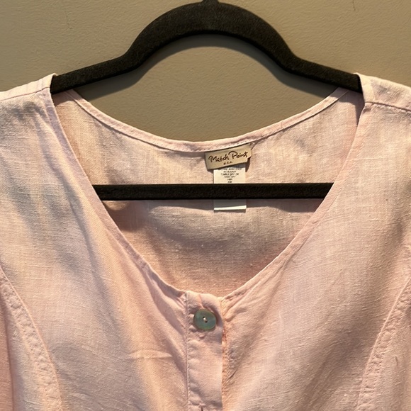Match Point Pink Linen Top - Picture 6 of 7